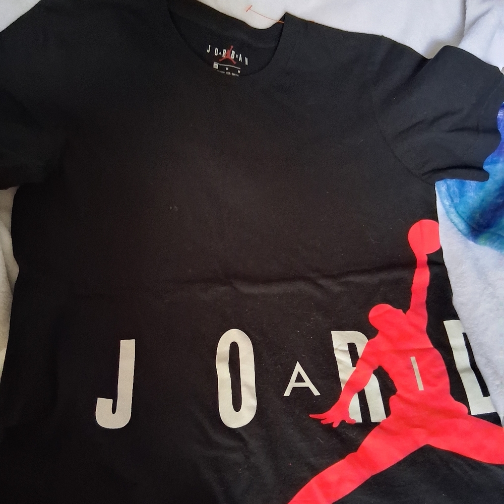Jordan Kids Black Tee with Red Graphic